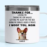 Dogs Are Joy In Fur - Dog Personalized Custom 14oz Stainless Steel Tumbler With Handle - Gift For Pet Owners, Pet Lovers