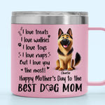 Custom Name Dog Mom Mother's Day Gifts - Personalized 14 Oz Tumbler With Handle