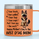 Custom Name Dog Mom Mother's Day Gifts - Personalized 14 Oz Tumbler With Handle