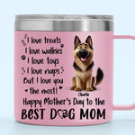 Custom Name Dog Mom Mother's Day Gifts - Personalized 14 Oz Tumbler With Handle