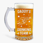 Toast To Daddy’s Drinking Team - Family Personalized Custom Glass Beer Mug - Father's Day, Gift For Dad, Grandpa