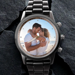 Custom Photo Love In Every Moment - Couple Personalized Custom Unisex Watch - Gift For Gift For Husband, Wife, Couple