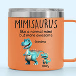 Custom Name Dinosaur Gifts for Grandma - Personalized 14 Oz Tumbler With Handle