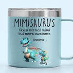 Custom Name Dinosaur Gifts for Grandma - Personalized 14 Oz Tumbler With Handle