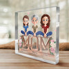 The Heart That Connects Us - Family Personalized Custom Square Shaped Acrylic Plaque - Mother's Day, Gift For Mom, Grandma