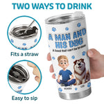 Custom Name Man and Dog Gifts for Dog Lovers - Personalized Tumbler