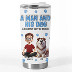 Custom Name Man and Dog Gifts for Dog Lovers - Personalized Tumbler