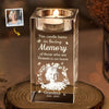 Custom Photo You Stay Forever In Our Hearts - Memorial Personalized Custom 3D Crystal Photo Laser Engraved, Crystal Candle Holder - Sympathy Gift For Family Members