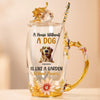A House Without Dogs Is Like A Garden Without Flowers - Dog Personalized Custom Enamel Flower Tea Cup With Lid & Spoon - Gift For Pet Owners, Pet Lovers