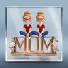 The Heart That Connects Us - Family Personalized Custom Square Shaped Acrylic Plaque - Mother's Day, Gift For Mom, Grandma