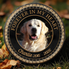 Custom Photo In Loving Memory Of A Faithful Friend - Memorial Personalized Custom Round Shaped Stone With Stand - Sympathy Gift For Pet Owners, Pet Lovers