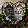 Custom Photo You Left Paw Prints On My Heart - Memorial Personalized Custom Heart Shaped Memorial Stone - Sympathy Gift For Pet Owners, Pet Lovers