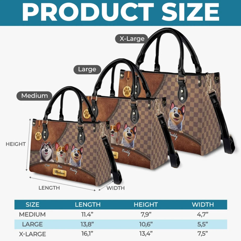 Because Life’s Better With Fur Babies - Dog Personalized Custom Leather Handbag - Gift For Pet Owners, Pet Lovers