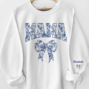 L'amour commence avec maman - Sweat-shirt unisexe personnalisé avec motif sur la manche - Fête des Mères, cadeau pour maman, grand-mère