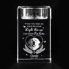 Custom Photo Love Never Leaves, It Lights Up Forever - Memorial Personalized Custom 3D Crystal Photo Laser Engraved, Crystal Candle Holder - Sympathy Gift For Pet Owners, Pet Lovers