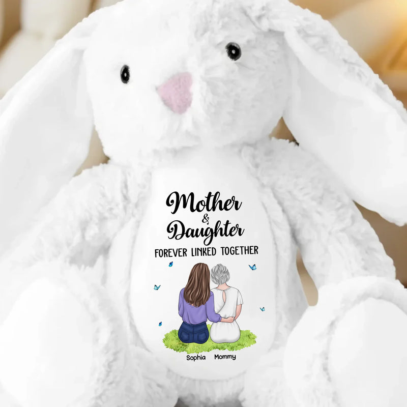 A Bond That Time Can’t Break - Family Personalized Custom Easter Bunny Plush - Mother's Day, Gift For Mom, Daughter