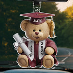 Teddy’s Proud Of You - Family Personalized Custom Car Ornament - Acrylic Custom Shaped - New Arrival, Graduation Gift For Family