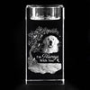 Custom Photo Love That Never Leaves - Memorial Personalized Custom 3D Crystal Photo Laser Engraved, Crystal Candle Holder - Sympathy Gift For Pet Owners, Pet Lovers