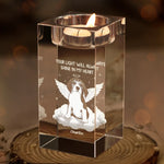 Custom Photo In Spirit, I’m Always Near - Memorial Personalized Custom 3D Crystal Photo Laser Engraved, Crystal Candle Holder - Sympathy Gift For Dog Lovers, Pet Owners