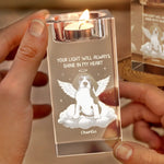 Custom Photo In Spirit, I’m Always Near - Memorial Personalized Custom 3D Crystal Photo Laser Engraved, Crystal Candle Holder - Sympathy Gift For Dog Lovers, Pet Owners