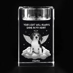 Custom Photo In Spirit, I’m Always Near - Memorial Personalized Custom 3D Crystal Photo Laser Engraved, Crystal Candle Holder - Sympathy Gift For Dog Lovers, Pet Owners