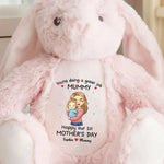 Our First Mother's Day Together - Family Personalized Custom Easter Bunny Plush - Mother's Day, Baby Shower Gift, Gift For Mom, New Moms