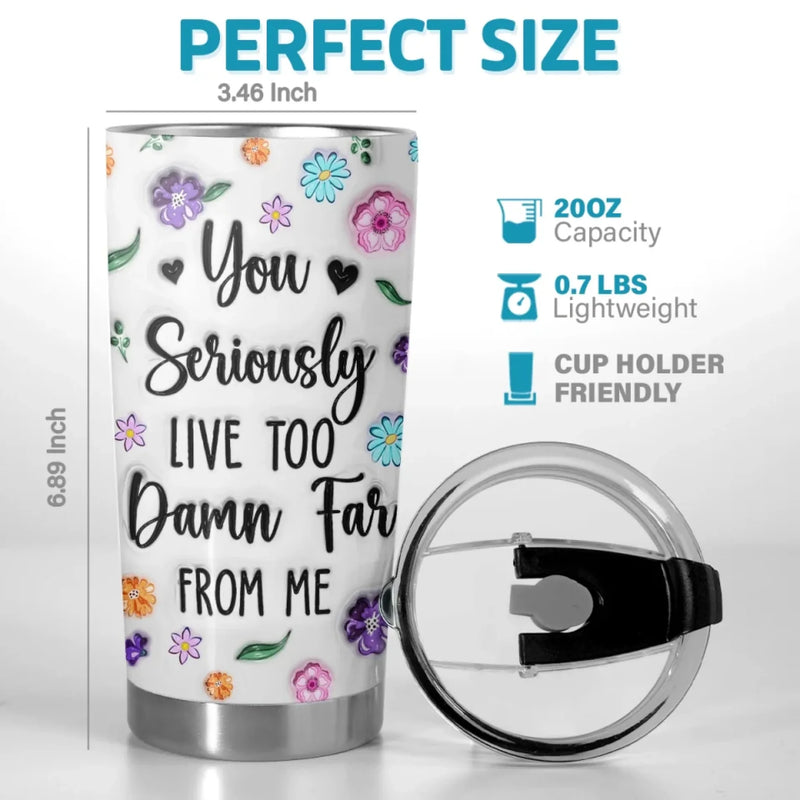 Hearts Connected Across The Miles - Family Personalized Custom 3D Inflated Effect Printed Tumbler - Gift For Best Friends, BFF, Sisters