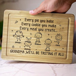 Welcome To The Land Of Endless Snacks - Family Personalized Custom Engraved Wooden Cutting Board - Mother's Day, Gift For Grandma