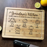 Happiness Is Homemade - Family Personalized Custom Engraved Wooden Cutting Board - Mother's Day, Gift For Grandma