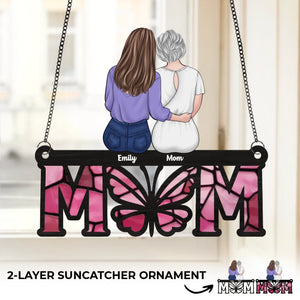 Wrapped In Mom’s Love, Always - Family Personalized Window Hanging Suncatcher Ornament - Mother's Day, Gift For Mom, Grandma