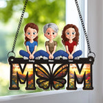Mom, The Butterfly Of Our Hearts - Family Personalized Window Hanging Suncatcher Ornament - Mother's Day, Gift For Mom, Grandma, Daughter