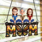 Mom, The Butterfly Of Our Hearts - Family Personalized Window Hanging Suncatcher Ornament - Mother's Day, Gift For Mom, Grandma, Daughter
