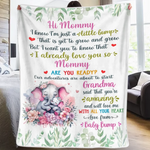 Can’t Wait To Grow With You - Family Personalized Custom Blanket - Mother's Day, Baby Shower Gift, Gift For New Moms, Grandma