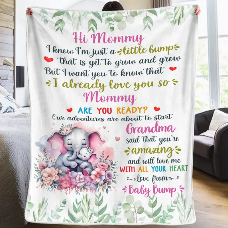 Can’t Wait To Grow With You - Family Personalized Custom Blanket - Mother's Day, Baby Shower Gift, Gift For First Mom