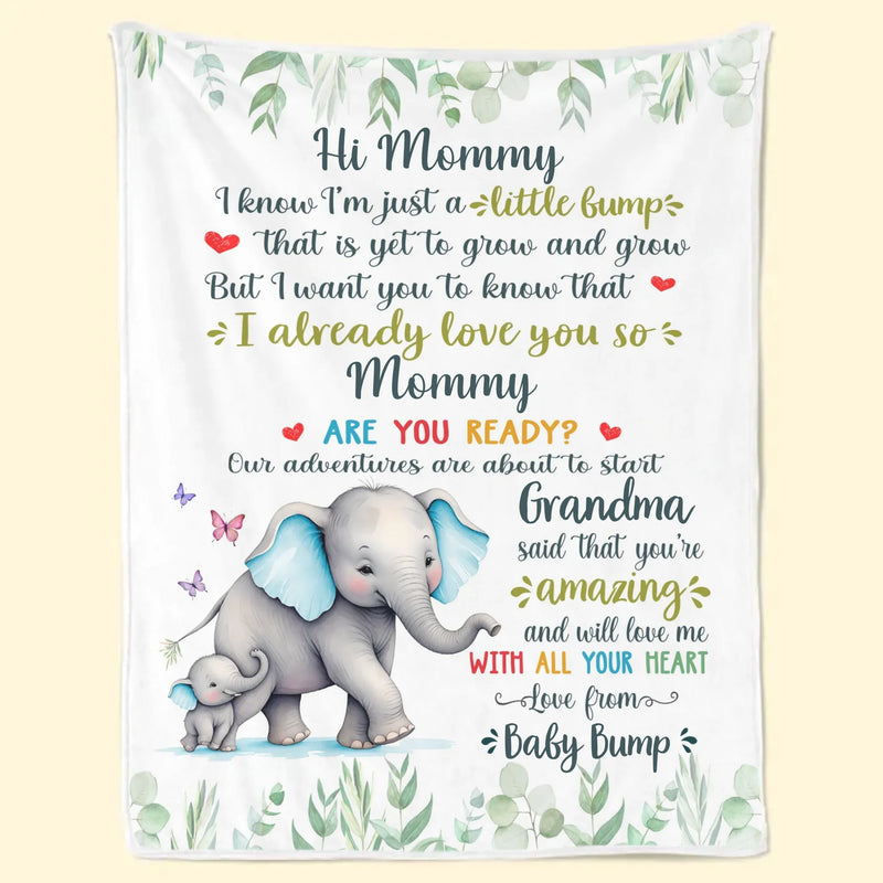 Mom, I Can’t Wait To Meet You - Family Personalized Custom Blanket - Mother's Day, Baby Shower Gift, Gift For First Mom