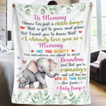 Mom, I Can’t Wait To Meet You - Family Personalized Custom Blanket - Mother's Day, Baby Shower Gift, Gift For Mom, Grandma
