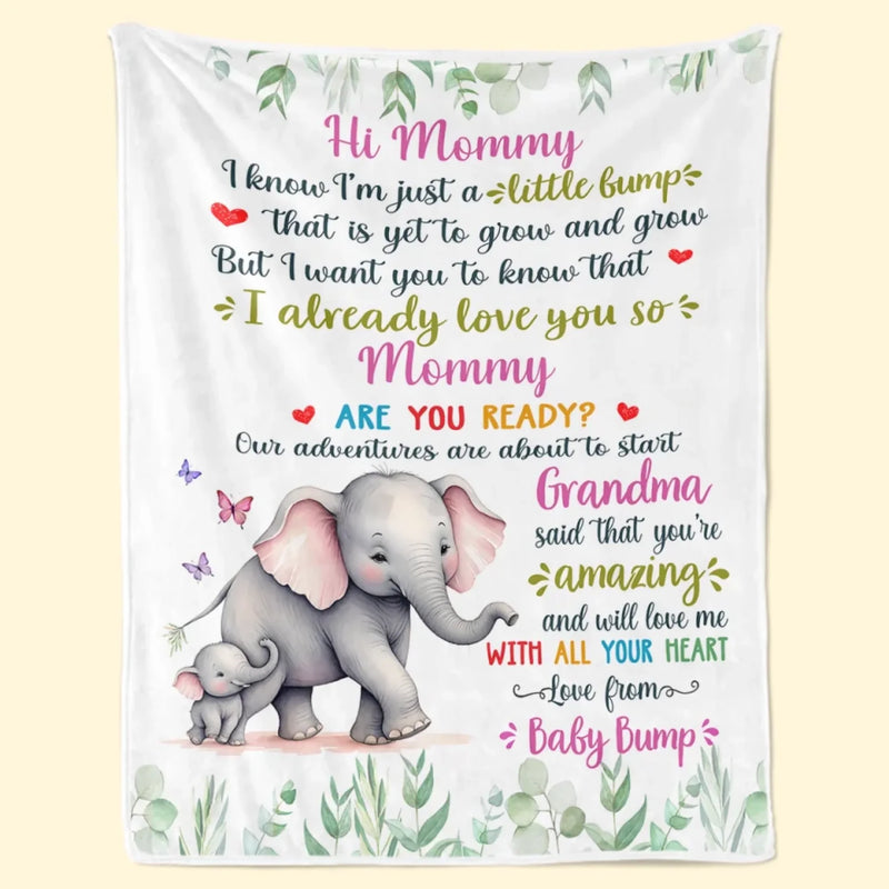 Mom, I Can’t Wait To Meet You - Family Personalized Custom Blanket - Mother's Day, Baby Shower Gift, Gift For First Mom