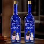 Love And Loyalty, Forever With You - Dog Personalized Custom Blue Bottle Lamp - Gift For Pet Owners, Pet Lovers