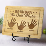 Custom Name Handprint Gifts for Grandpa - Personalized Cutting Board