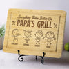 Everything Tastes Better On Papa's Grill - Family Personalized Custom Engraved Wooden Cutting Board - Father's Day, Gift For Dad, Grandpa