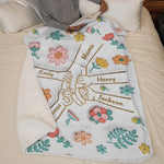 Fingers Tied With Love - Family Personalized Custom 3D Inflated Effect Printed Blanket - Mother's Day, Gift For Family