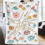 Fingers Tied With Love - Family Personalized Custom 3D Inflated Effect Printed Blanket - Mother's Day, Gift For Family