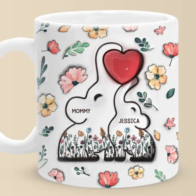 Built With Love, Held By Heart - Family Personalized Custom 3D Inflated Effect Printed Mug - Mother's Day, Gift For Mom, Grandma