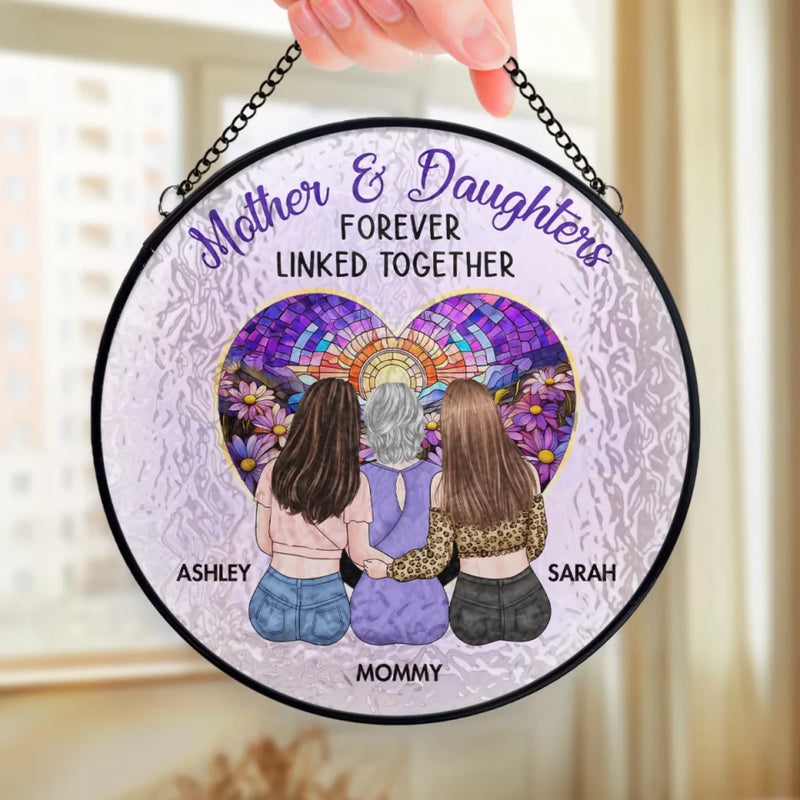 More Than Flesh And Blood, We’re Heart And Soul - Family Personalized Custom Stained Glass Window Hanging Suncatcher - Mother's Day, Gift For Mom, Daughter
