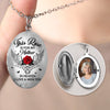 Custom Photo This Rose Is For My Mother In Heaven - Memorial Personalized Custom Locket Necklace - Sympathy Gift For Family Members
