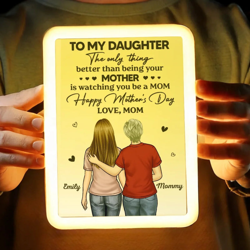 My First Friend, My Forever Guide - Family Personalized Custom LED Mirror Frame Lamp - Mother's Day, Gift For Mom, Daughter