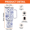 Mom, A Name Woven In Petals And Love - Family Personalized Custom 40 Oz Stainless Steel Tumbler With Handle - Mother's Day, Gift For Mom, Grandma