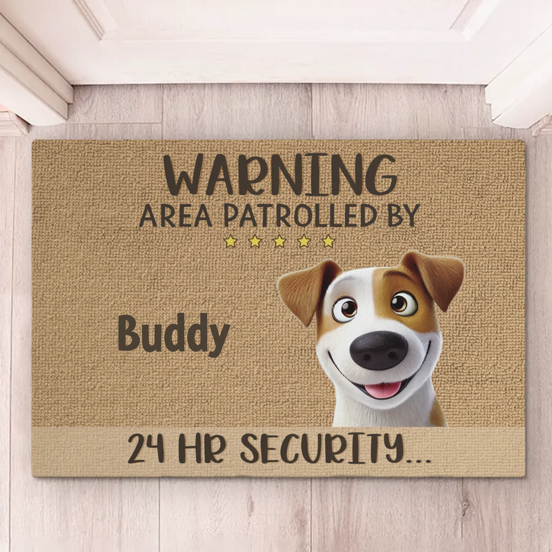 Guard Dogs With Wagging Tails - Dog Personalized Custom Home Decor Decorative Mat - House Warming Gift For Pet Owners, Pet Lovers