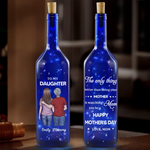 A Bond Time Can’t Break - Family Personalized Custom Blue Bottle Lamp - Mother's Day, Gift For Mom, Daughter