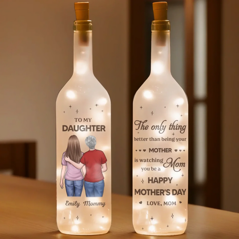 Growing Together In Love - Family Personalized Custom Bottle Lamp - Mother's Day, Gift For Mom, Daughter